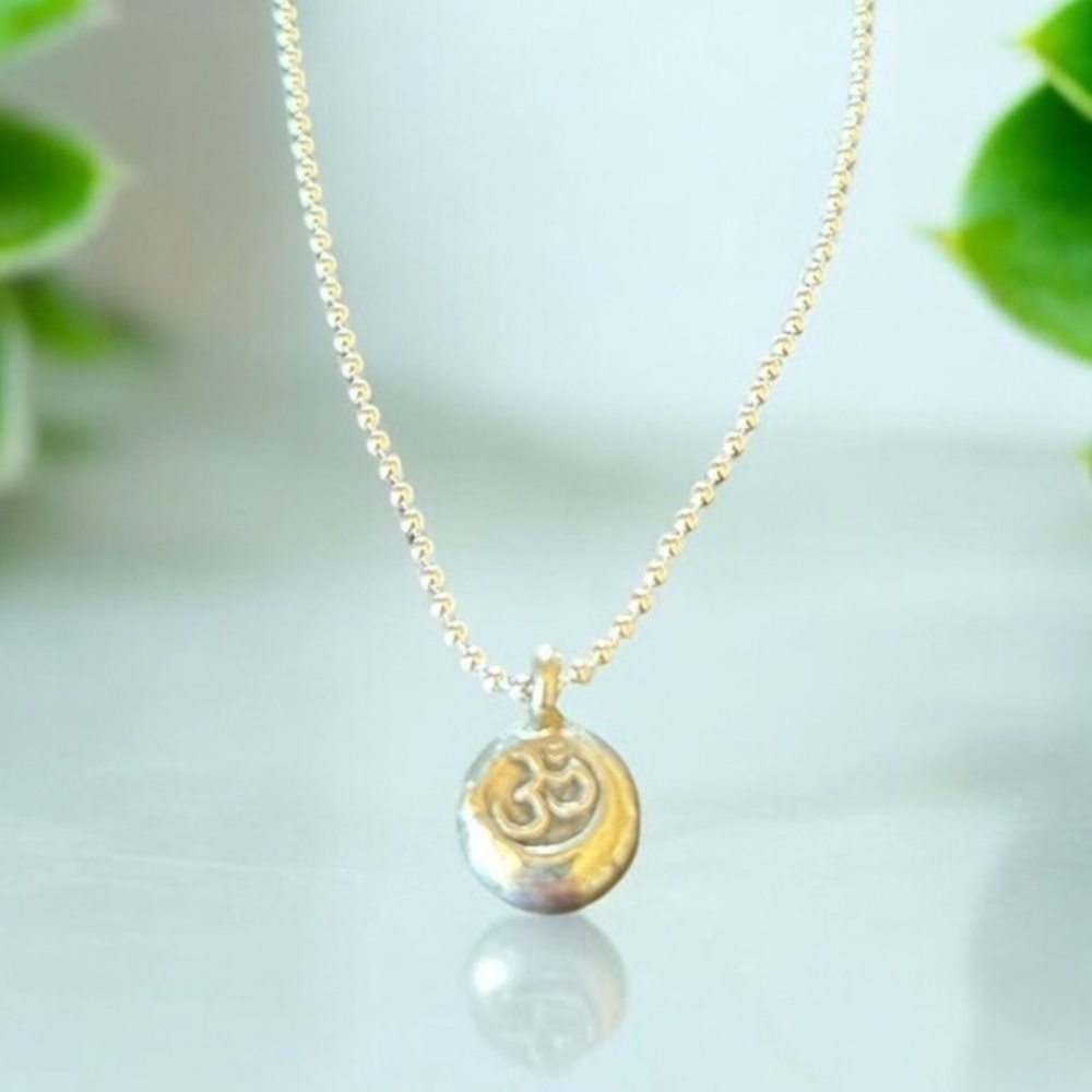 Thai Silver Om Charm on Sterling Silver Ball Chain‎ Necklace NWT